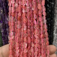 Quartz naturel bijoux perles, rouge de cerise, pepite, poli, DIY, quartz cerise, 5x9mm, Vendu par Environ 40 cm brin