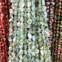 Perles bijoux en pierres gemmes, Prehnite nature, pepite, poli, DIY, vert, 5-9mm, Vendu par Environ 38-40 cm brin