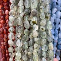 Perles bijoux en pierres gemmes, Prehnite nature, pepite, poli, DIY, vert, 5x9mm, Vendu par Environ 40 cm brin