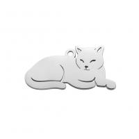 Životinja privjesci od nehrđajućeg čelika, 304 nehrđajućeg čelika, Mačka, možete DIY, više boja za izbor, 16x31.10mm, Prodano By PC