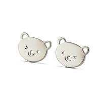 Stainless Steel Stud Earrings, 304 Stainless Steel, Bear, Vacuum Ion Plating, fashion jewelry & for woman, more colors for choice, 9.70x7.30mm, Sold By Pair