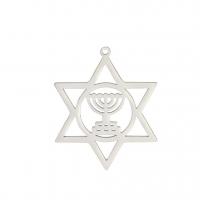 Stainless Steel Pendants 304 Stainless Steel Hexagram Vacuum Ion Plating DIY & hollow Sold By PC