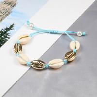 Shell Jewelry Bracelet, with Wax Cord, handmade, Length Adjustable & fashion jewelry & Unisex, more colors for choice, Length:Approx 17-25 cm, Sold By PC