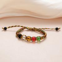 Agate Jewelry Bracelet with Cotton Thread handmade Length Adjustable & fashion jewelry & Unisex multi-colored 8mm Length Approx 5.9-10.23 Inch Sold By PC