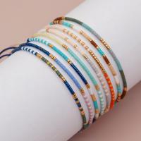Bracelet de perles de verre, avec Fil de coton, fait à la main, bijoux de mode & pour femme, plus de couleurs à choisir, Longueur:Environ 11.02 pouce, Vendu par PC