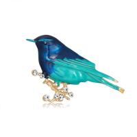 Zinc Alloy Brooches Bird for woman & enamel & with rhinestone nickel lead & cadmium free Sold By PC