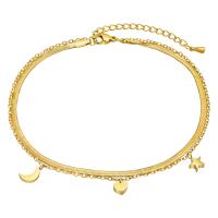 Stainless Steel Anklet 304 Stainless Steel fashion jewelry & for woman golden Sold By PC