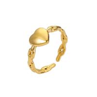 Vinger Ring in edelstaal, 304 roestvrij staal, Hart, plated, mode sieraden & voor vrouw, gouden, Verkocht door PC