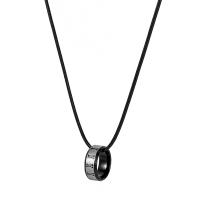 Stainless Steel Jewelry Necklace, 304 Stainless Steel, with Wax Cord, with 1.97inch extender chain, polished, fashion jewelry & for man, 21x8mm, Sold Per Approx 19.69 Inch Strand