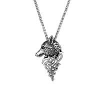 Stainless Steel Animal Pendants, 316L Stainless Steel, Wolf, vintage & DIY, original color, 32.50x53.80mm, Sold By PC