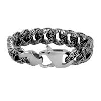 Bijoux bracelet en acier inoxydable, acier inoxydable 316L, poli, pour homme, 18mm, Longueur:21.5 cm, Vendu par PC