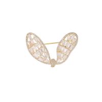 Fashion Brooch Jewelry Brass gold color plated fashion jewelry & micro pave cubic zirconia & for woman nickel lead & cadmium free Sold By PC