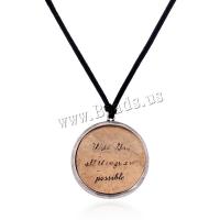 Zinc Alloy Jewelry Necklace Round plated fashion jewelry golden nickel lead & cadmium free 42mm Length 44 cm Sold By PC
