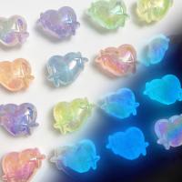 Acrylic Jewelry Beads Heart DIY & luminated Sold By Bag