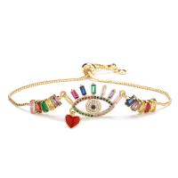 Bracelet Evil Eye bijoux, laiton, Placage, bijoux de mode & modèles différents pour le choix & pavé de micro zircon, plus de couleurs à choisir, protéger l'environnement, sans nickel, plomb et cadmium, Longueur:16-21 cm, Vendu par PC