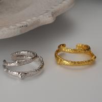 925 Sterling Silver Cuff Finger Ring, padengtą, reguliuojamas & moters & tuščiaviduris, daugiau spalvų pasirinkimas, Dydis:5.5-7.5, Pardavė PC