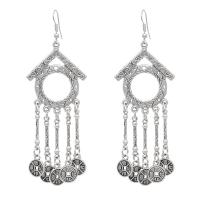Tibetan Style Drop Earrings, silver color plated, fashion jewelry & different styles for choice & for woman, nickel, lead & cadmium free, 100x35mm, Sold By Pair