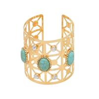 Zinc Alloy Bangle with turquoise fashion jewelry & for woman & with rhinestone nickel lead & cadmium free Inner Approx 55mm Sold By PC