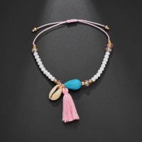 Fashion Jewelry Anklet, Resin, with Seedbead & Shell, Length Adjustable & for woman, Length:Approx 13-27 cm, Sold By PC
