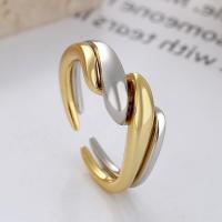 Brass Finger Ring plated 2 pieces & fashion jewelry & for woman nickel lead & cadmium free 16mm Sold By Set