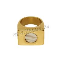 Vinger Ring in edelstaal, 304 roestvrij staal, met Acryl, 18K verguld, mode sieraden & verschillende grootte voor keus & voor vrouw, gouden, 22x25mm, Verkocht door PC