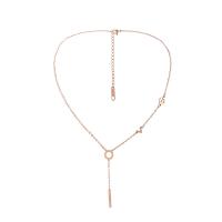 Stainless Steel Jewelry Necklace 304 Stainless Steel with 2.36inch extender chain plated fashion jewelry & for woman rose gold color Sold Per Approx 15.75 Inch Strand