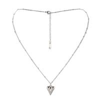 Stainless Steel Jewelry Necklace, 304 Stainless Steel, with 2.36inch extender chain, Heart, polished, fashion jewelry & for woman, 15x10mm, Sold Per Approx 15.75 Inch Strand