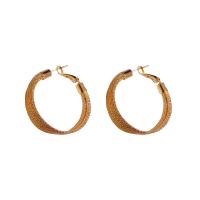 Brass Hoop Earring, Donut, real gold plated, fashion jewelry & for woman, nickel, lead & cadmium free, 12x35mm, Sold By Pair