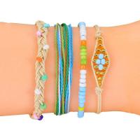 Seedbead Bracelet Set with Wax Cord 4 pieces & fashion jewelry & for woman Length Approx 6.3-11 Inch Sold By Set