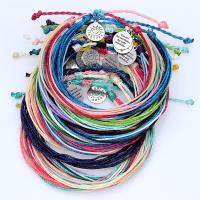 corde de cire bracelet, avec alliage de zinc, bijoux de mode & unisexe, plus de couleurs à choisir, Longueur:Environ 5.9-12.6 pouce, Vendu par PC