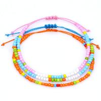 Seedbead Bracelet with Wax Cord Bohemian style & Unisex Length Approx 5.5-10.2 Inch Sold By PC