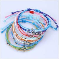 corde de cire bracelet, avec alliage de zinc, Style bohème & pour femme, plus de couleurs à choisir, Longueur:Environ 6.3-11 pouce, Vendu par PC