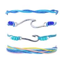 Fashion Create Wax Cord Bracelets with Seedbead & Zinc Alloy Bohemian style & Unisex Length Approx 5.9-11.8 Inch Sold By Set