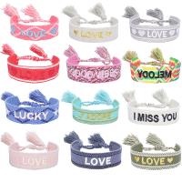 Polyester and Cotton Bracelet fashion jewelry & Unisex & with letter pattern Length Approx 5.9-11.8 Inch Sold By PC