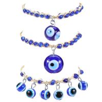 Glass Bracelet, with Straw, Evil Eye, fashion jewelry & Unisex & different styles for choice, Length:Approx 6.3 Inch, Sold By PC