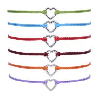 corde de cire bracelet, avec alliage de zinc, feuille, pour femme & creux, plus de couleurs à choisir, Longueur:Environ 5.9-11.8 pouce, Vendu par PC