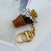 Brass Key Clasp with PU Leather fashion jewelry & for woman golden nickel lead & cadmium free 120mm Sold By PC