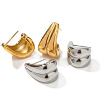 الفولاذ المقاوم للصدأ وأقراط, 304 الفولاذ المقاوم للصدأ, مجوهرات الموضة & للمرأة, المزيد من الألوان للاختيار, 21.40x12.70mm, تباع بواسطة زوج