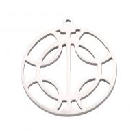Stainless Steel Pendants 304 Stainless Steel Flat Round Vacuum Ion Plating fashion jewelry & DIY & hollow Sold By PC