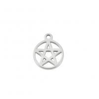Stainless Steel Pendants, 304 Stainless Steel, pentagram, Vacuum Ion Plating, fashion jewelry & DIY & hollow, more colors for choice, 8.50x10.40mm, Sold By PC