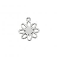 Stainless Steel Flower Pendant, 304 Stainless Steel, Vacuum Ion Plating, fashion jewelry & DIY & hollow, more colors for choice, 9.50x11.30mm, Sold By PC