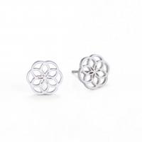 Stainless Steel Stud Earrings 304 Stainless Steel Flower Vacuum Ion Plating fashion jewelry & for woman & hollow Sold By Pair
