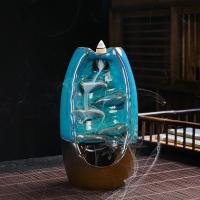 Queimador de incenso Backflow de porcelana, metade handmade, para casa e escritório & Sustentável, 105x200mm, vendido por PC