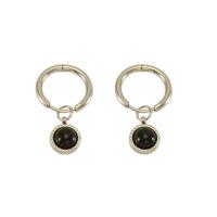 Titanium Steel  Earring, with Natural Stone, fashion jewelry & for woman, original color, 27mm,9mm, Sold By Pair