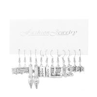 Tibetan Style Drop Earrings, 6 pieces & different styles for choice & for woman, nickel, lead & cadmium free, Sold By Set