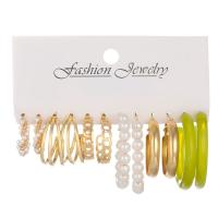 Zinc Alloy Drop Earrings 6 pieces & for woman nickel lead & cadmium free Sold By Set