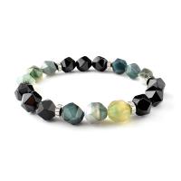 Gemstone Bracelets, with 304 Stainless Steel, polished, fashion jewelry & different materials for choice & Unisex, 10mm, Length:Approx 7.48-7.87 Inch, Sold By PC