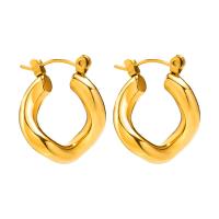 Acier inoxydable Levier Retour Earring, Acier inoxydable 304, bijoux de mode & pour femme, doré, 20x18mm, Vendu par paire
