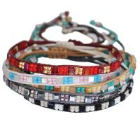 Fashion Create Wax Cord Bracelets with Seedbead & Crystal Teardrop handmade Bohemian style & Unisex & adjustable Length Approx 14-25 cm Sold By PC
