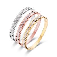 Titanium Steel Bracelet & Bangle, Vacuum Ion Plating, for woman & with rhinestone, more colors for choice, Inner Diameter:Approx 50x58mm, Sold By PC